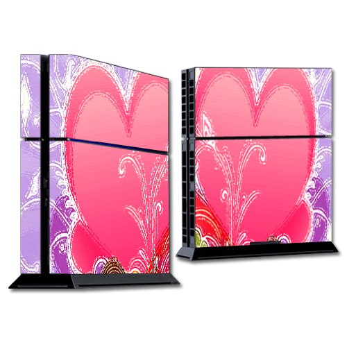 MightySkins PS4 Console Skin Wrap Sticker - Beaming Heart Design | Compatible with Sony PlayStation 4 | Protective & Customizable Decal for Gaming Setup & Personalization