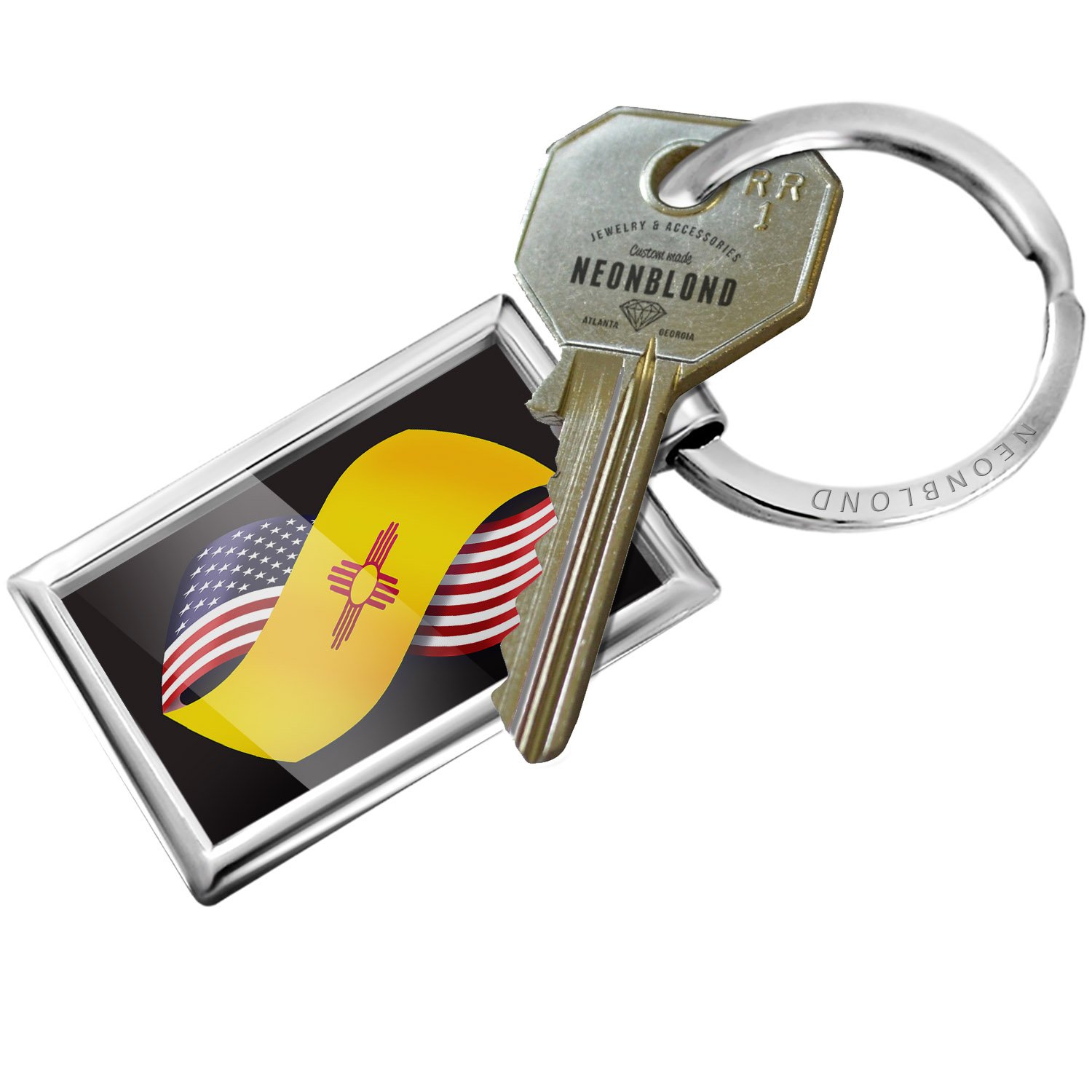 USA and New Mexico Friendship Keychain - Patriotic American Flag Keyring for Travel, Gifts & Backpacks | Perfect for Souvenirs, Party Favors and Key Organization