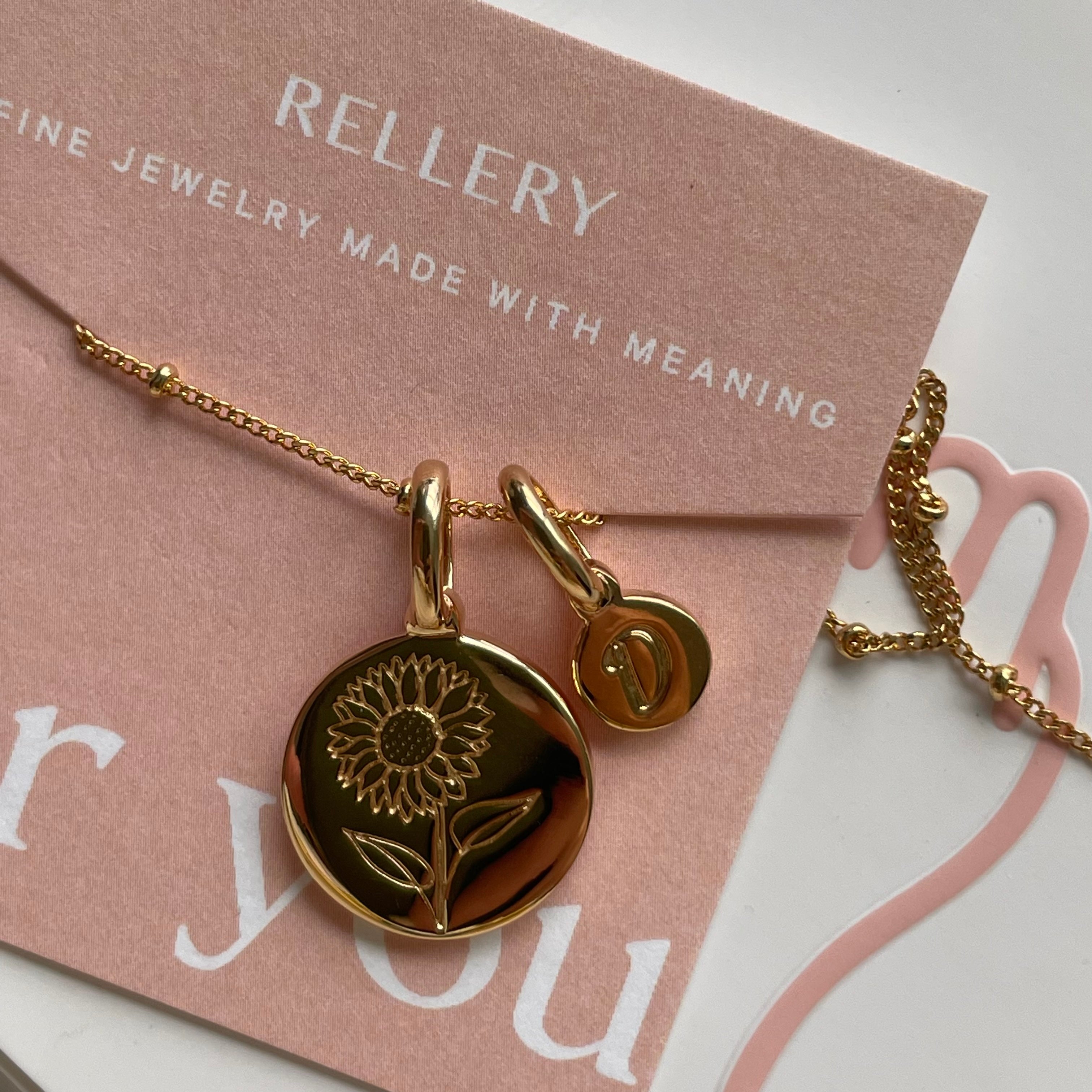 Personalized Sunflower Necklace with Custom Initial - Perfect Gift for Women, Birthday, Anniversary & Everyday Wear