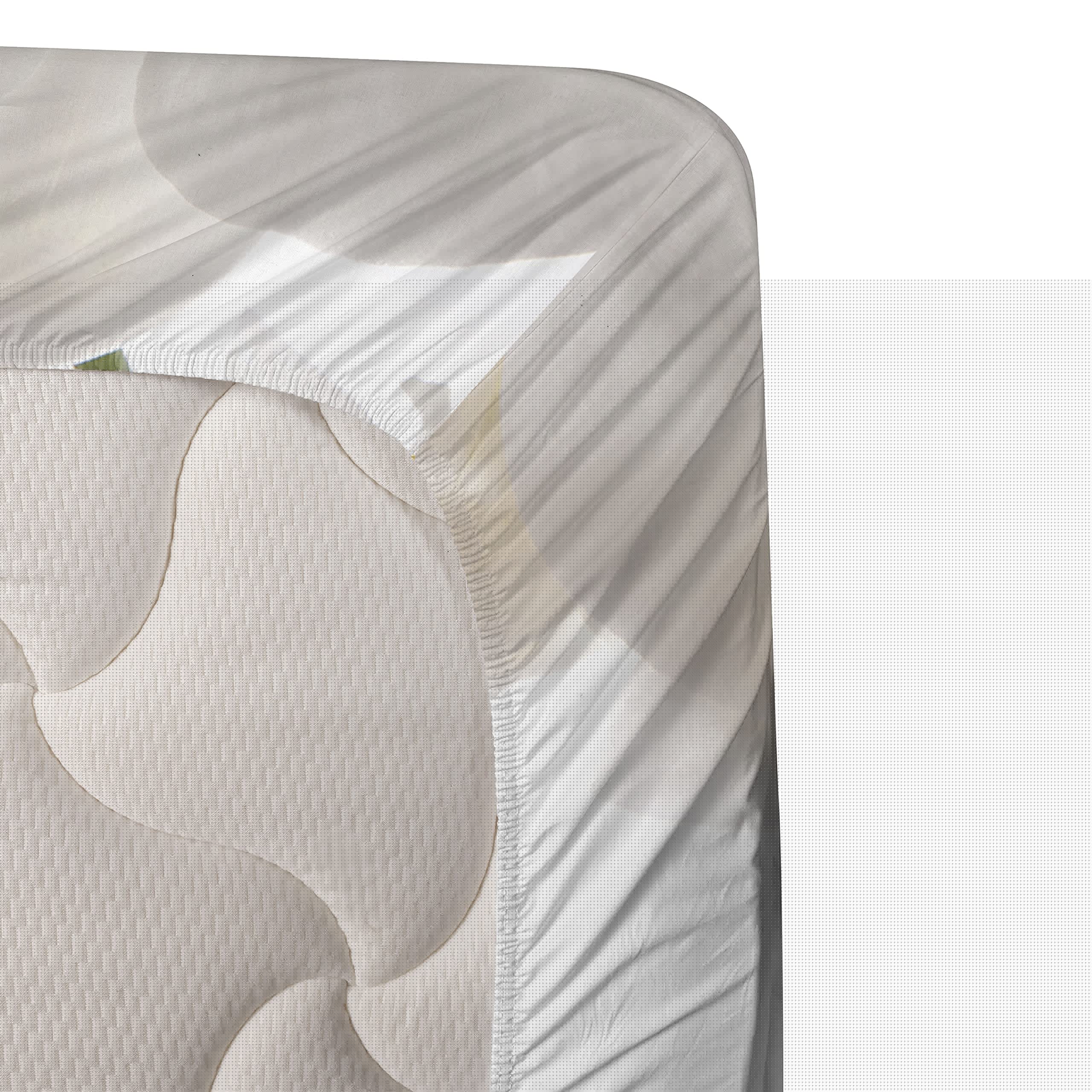 Ambesonne Floral Bedding Set - Romantic Orchid Branch on Water Print 4-Piece King Size Sheet Set with Fitted Sheet, Flat Sheet & Pillowcases (Off-White & Orange) | Perfect for Master Bedroom, Guest Room & Vacation Homes