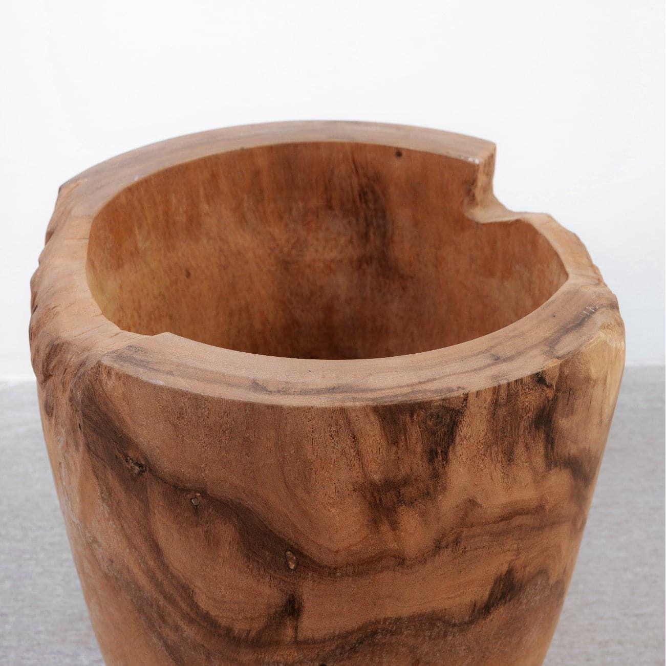 Premium Antigonus Teak Wood Vessel - Handcrafted Luxury Bowl for Home Decor, Wedding Centerpieces & Event Rentals | Durable Natural Wooden Serving Dish for Fruits, Salads & Display