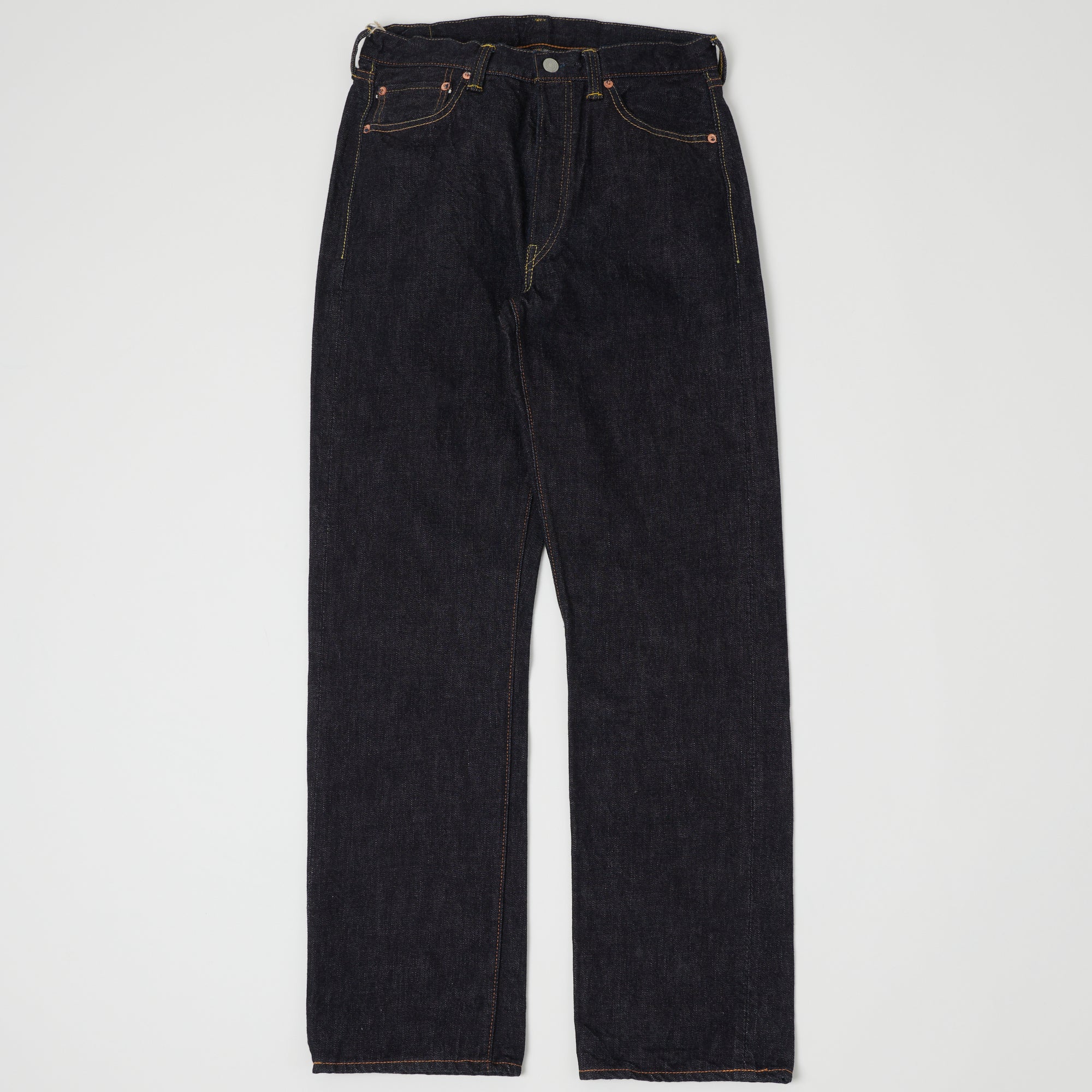 Full Count 1101XXW 15.5oz Loose Straight Fit Jeans for Men - One Wash Denim with Plain Pockets | Comfortable Casual Wear for Everyday Use & Street Style