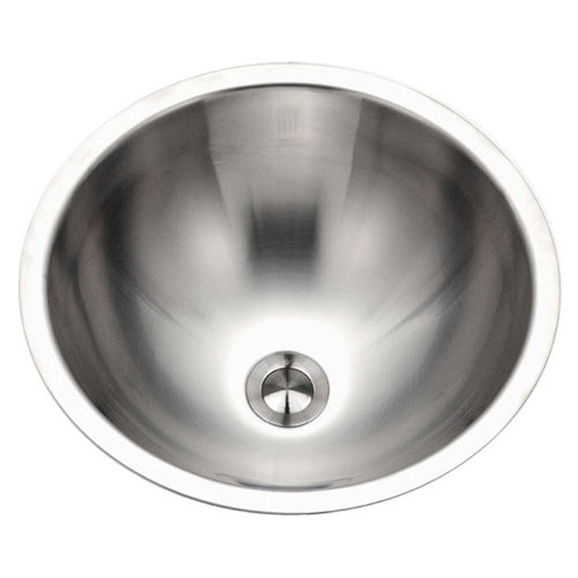 Houzer Opus Series 16-Inch Stainless Steel Undermount Bathroom Sink with Overflow - Modern Conical Design for Vanities & Powder Rooms - Durable & Easy to Clean
