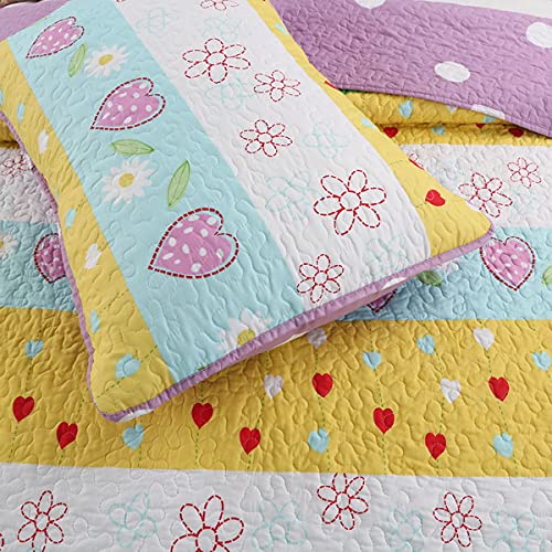 3-Piece 100% Cotton Quilt Set for Full/Queen Size Bed - Soft & Breathable Bedding for Bedroom, Guest Room, or Dorm - Perfect for All Seasons