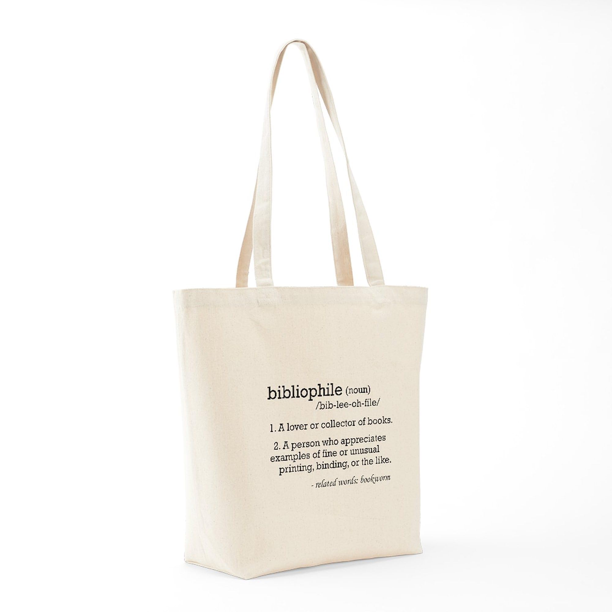 Bibliophile Definition Tote Bag - Natural Canvas Reusable Shopping Bag for Book Lovers - Perfect for Library Visits, Bookstore Trips & Eco-Friendly Grocery Shopping