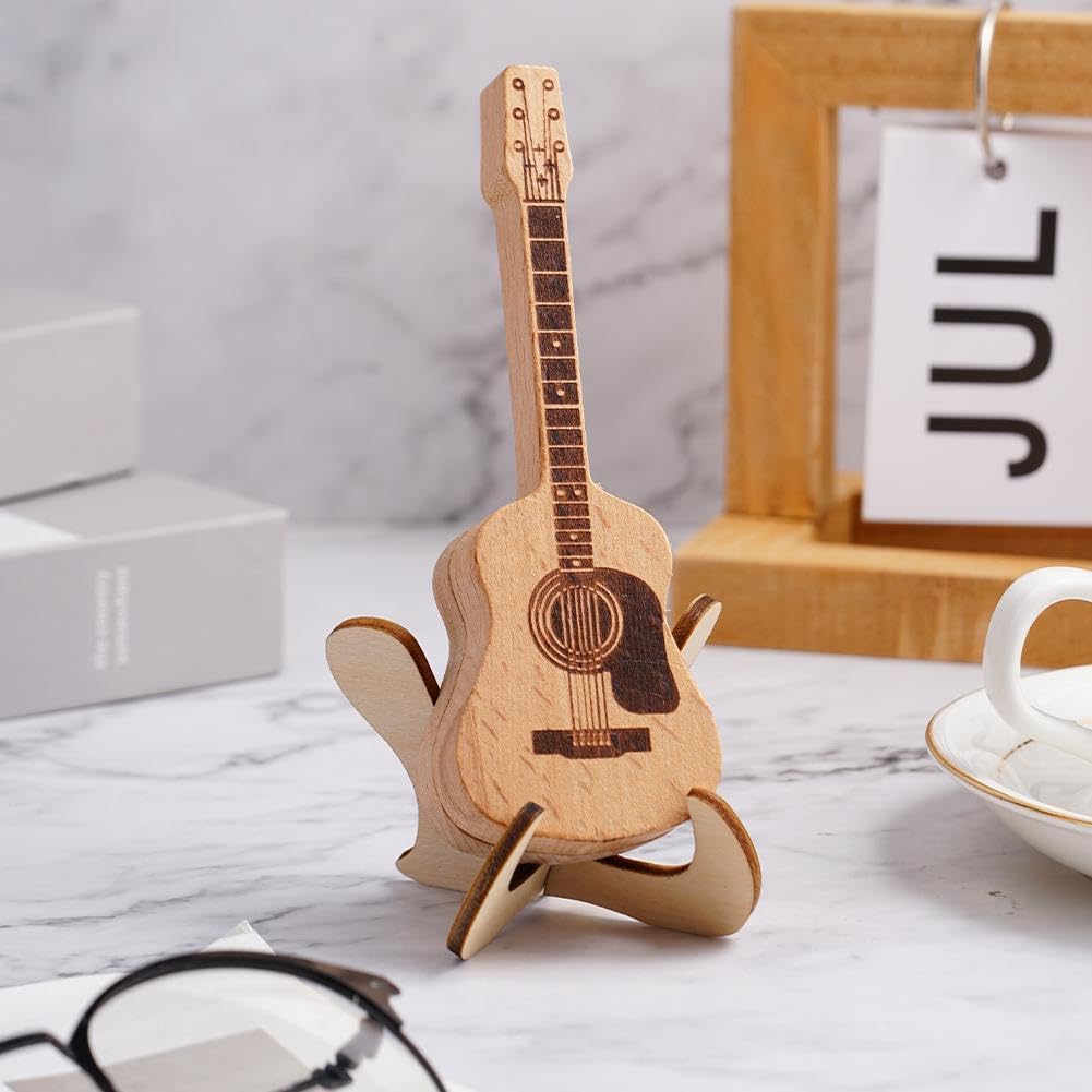 1Pc Wooden Guitar Pick Box - Mini Guitar Shaped Pick Holder & Case - Personalized Music Gift for Guitar & Bass Players - Perfect for Home, Studio & Travel Accessories