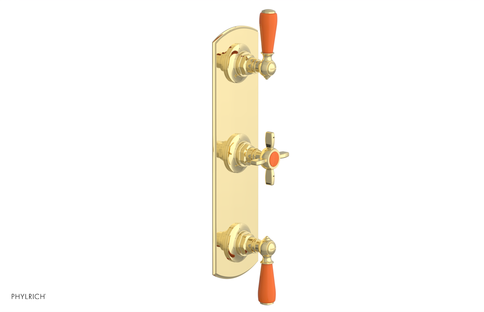 Jamestown Thermostatic Shower Valve with Dual Volume Control - Orange Accent Trim - Perfect for Modern Bathroom Renovations & Spa-Like Showers