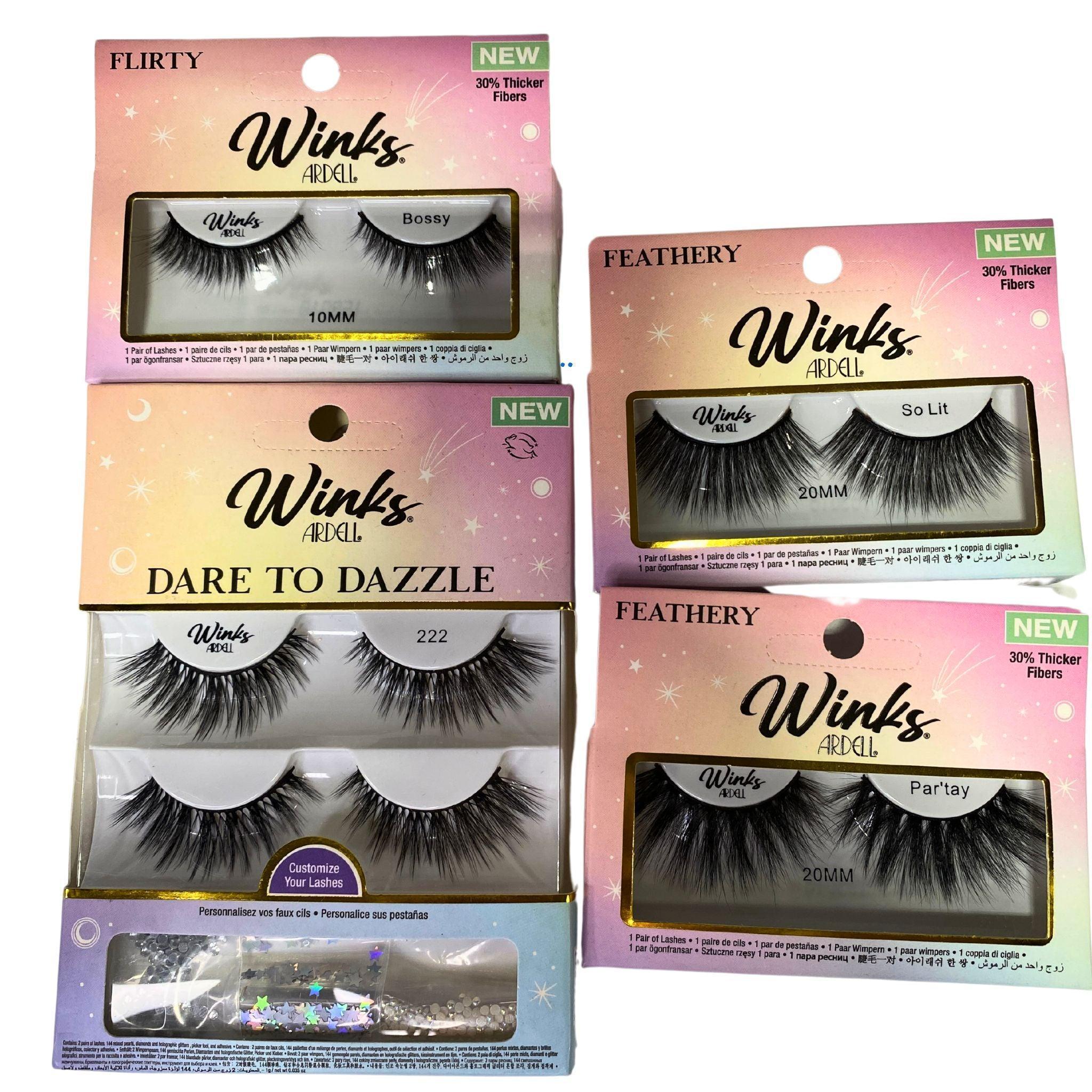 Ardell Winks Mix Assorted False Eyelashes - 30 Pcs Multipack for Natural & Dramatic Looks - Perfect for Parties, Weddings & Special Occasions