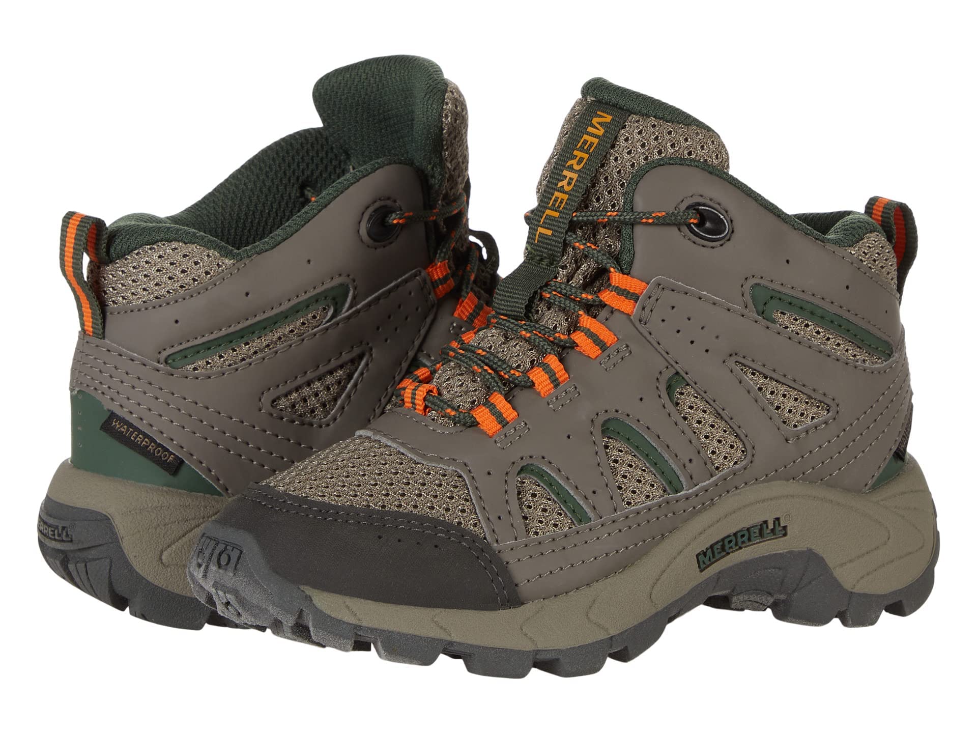Merrell Kids Oakcreek Mid Waterproof Hiking Boots - Lightweight & Durable Outdoor Shoes for Boys & Girls - Perfect for Trail Hiking, Camping & Outdoor Adventures