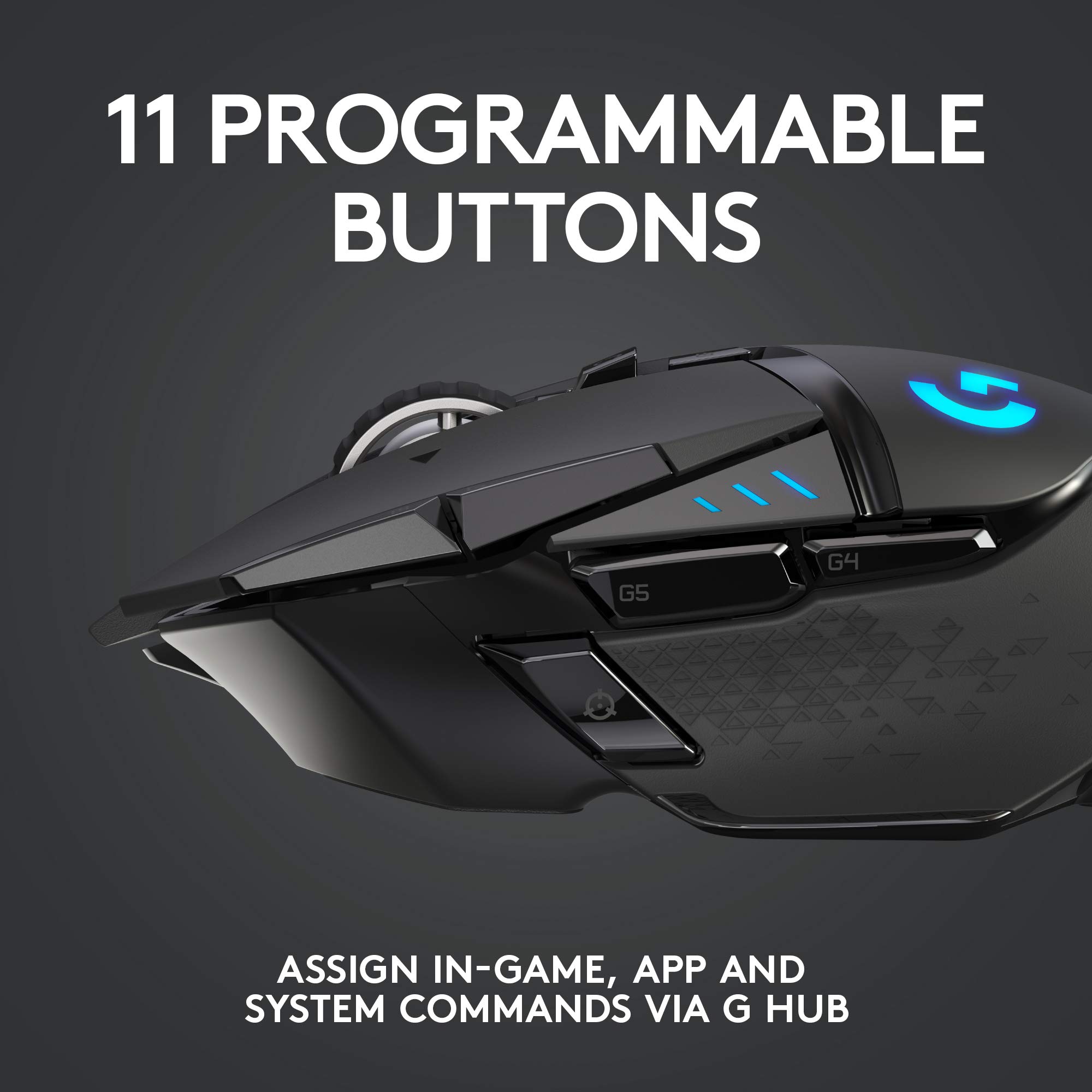 Logitech G502 Lightspeed Wireless Gaming Mouse - Hero 25K Sensor, PowerPlay Compatible, Adjustable Weights, RGB Lighting for PC Gaming - Perfect for FPS, MMO & Esports