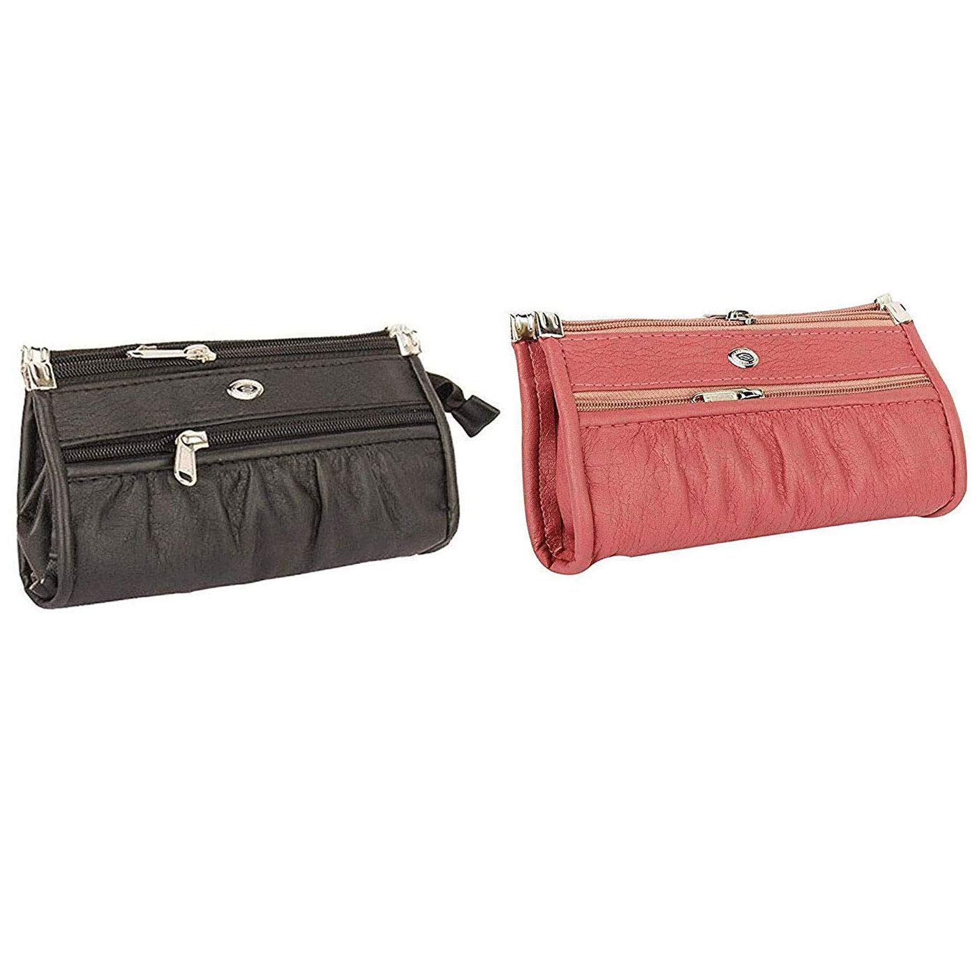 TrendyAge Women's PU Leather Wallet & Clutch Set of 2 - Stylish Ladies Handbag Purse Combo for Everyday Use & Evening Events (Multicolor)