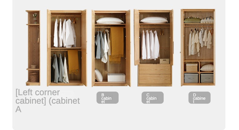 Solid Oak Wood Wardrobe - Spacious Storage for Bedroom, Closet & Home Organization | Durable & Stylish Furniture for Modern Living Spaces