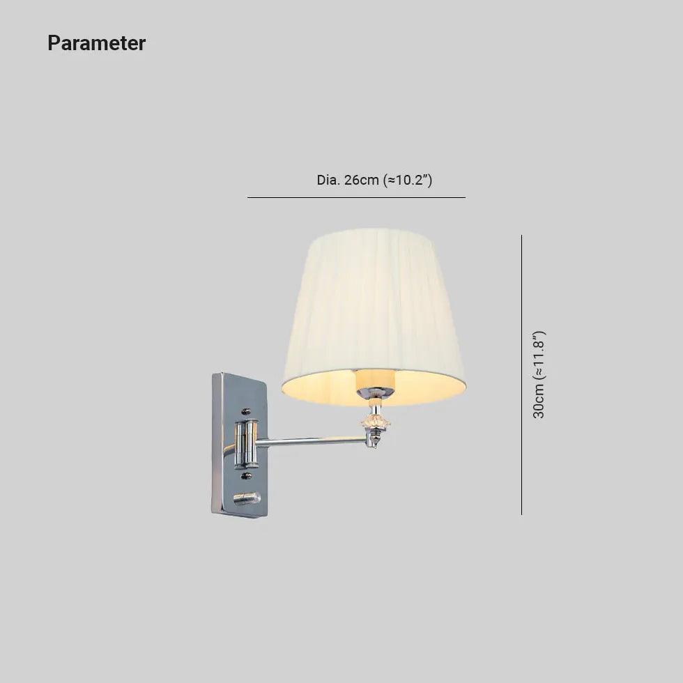 Modern Fabric Wall Sconce with Folding Arm - Adjustable LED Bedside Reading Light for Bedroom, Living Room & Dorm Decor