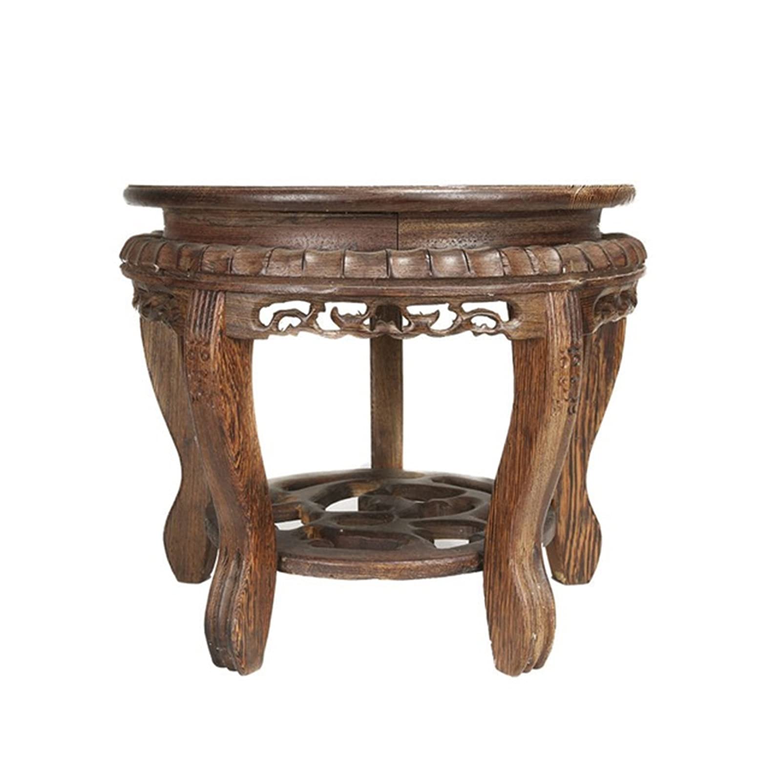 40cm Wooden Pedestal Stand for Vase, Bonsai & Buddha Statues - Handcrafted Chicken Wing Wood Display Base for Home Decor, Oriental Furniture & Interior Design | Perfect for Living Room, Garden & Office Decor