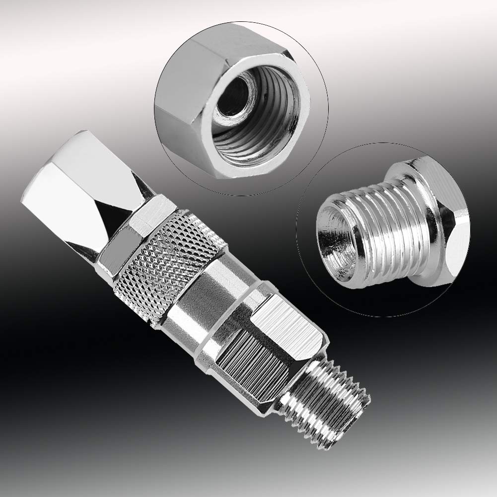 1/4-Inch Stainless Steel Swivel Joint - High Pressure Rotary Connector for Airless Paint Sprayers | Durable Hose Fitting for Professional Painting Equipment | Perfect for Automotive, Industrial & Home Painting Projects