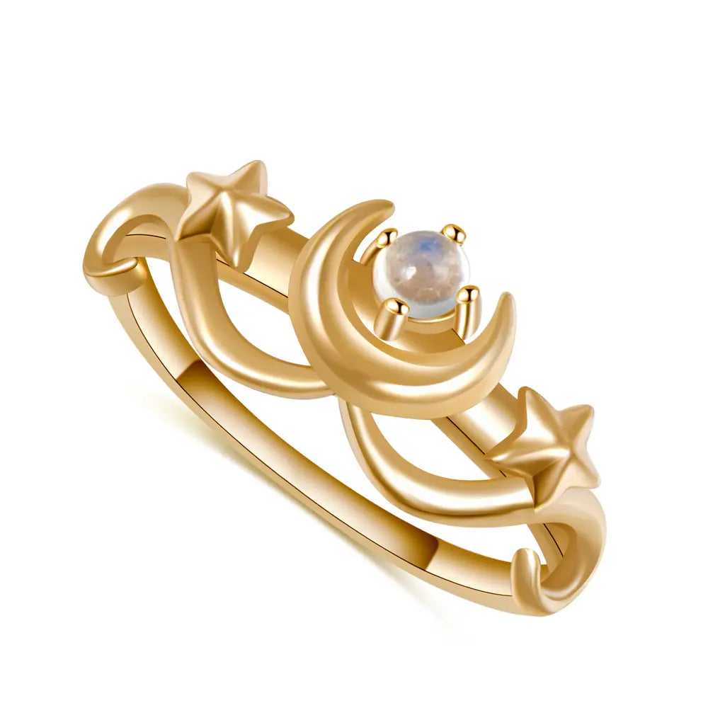 Luna Ring for Women - 14K Gold Plated Elegant Stackable Ring - Perfect for Everyday Wear, Gifts & Special Occasions