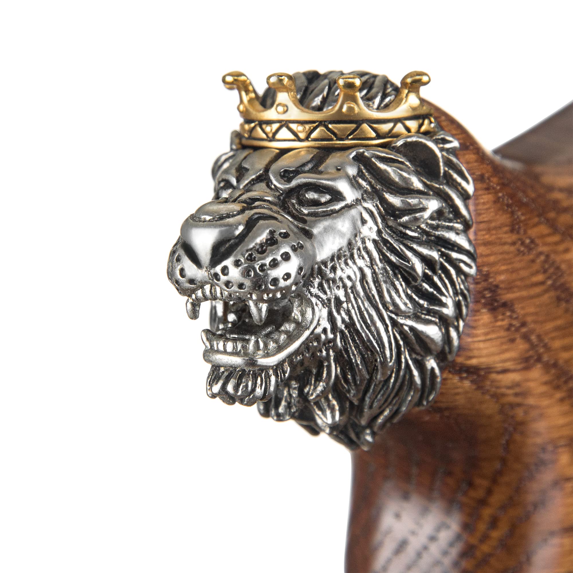 **Handmade Lion Head Walking Cane - Stylish Wooden Walking Stick for Men & Women, Seniors - Perfect for Hiking, Travel & Daily Support**