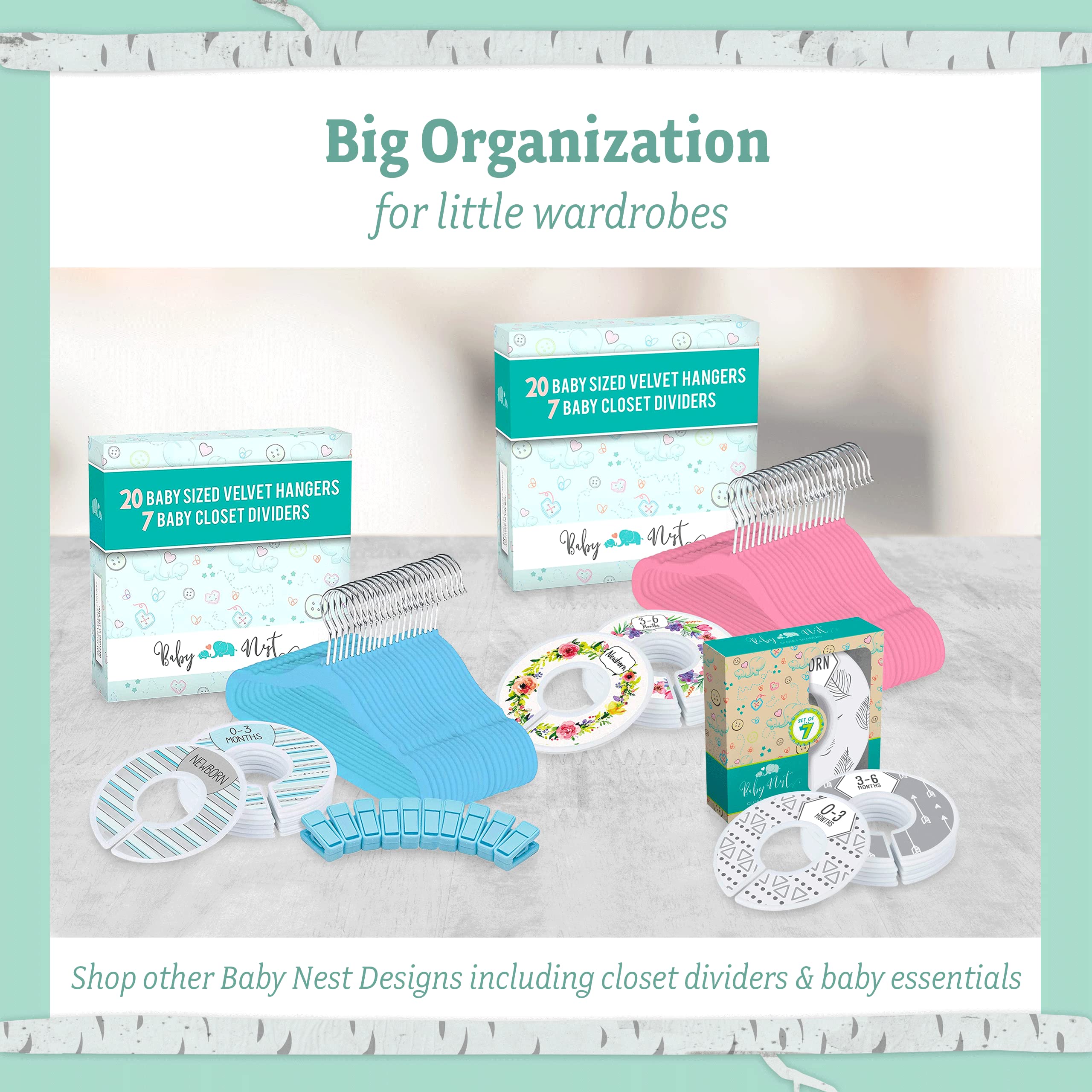 Baby Closet Dividers - 7-Pack Nursery Organizer for Newborn to 24 Months | Boho Style Clothing Size & Age Dividers | Perfect for Baby Wardrobe Organization & Nursery Storage