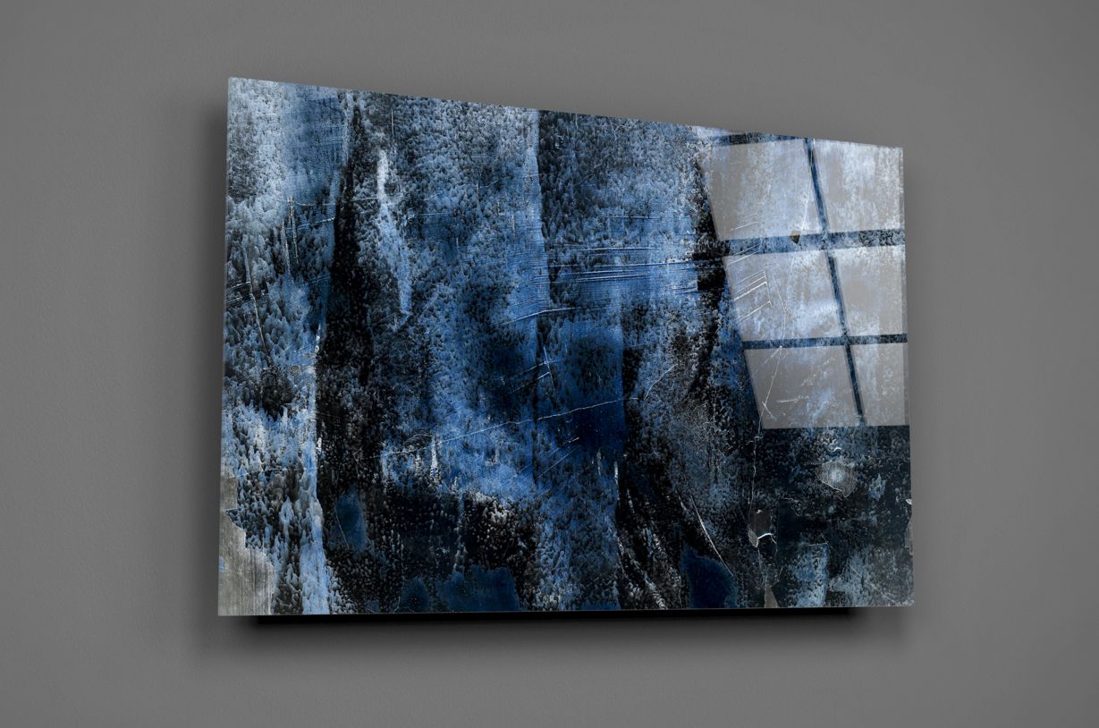 Abstract Black & Blue Wall Art Canvas Painting - Modern Home Decor for Living Room, Bedroom & Office - Perfect for Adding Stylish Elegance to Any Space
