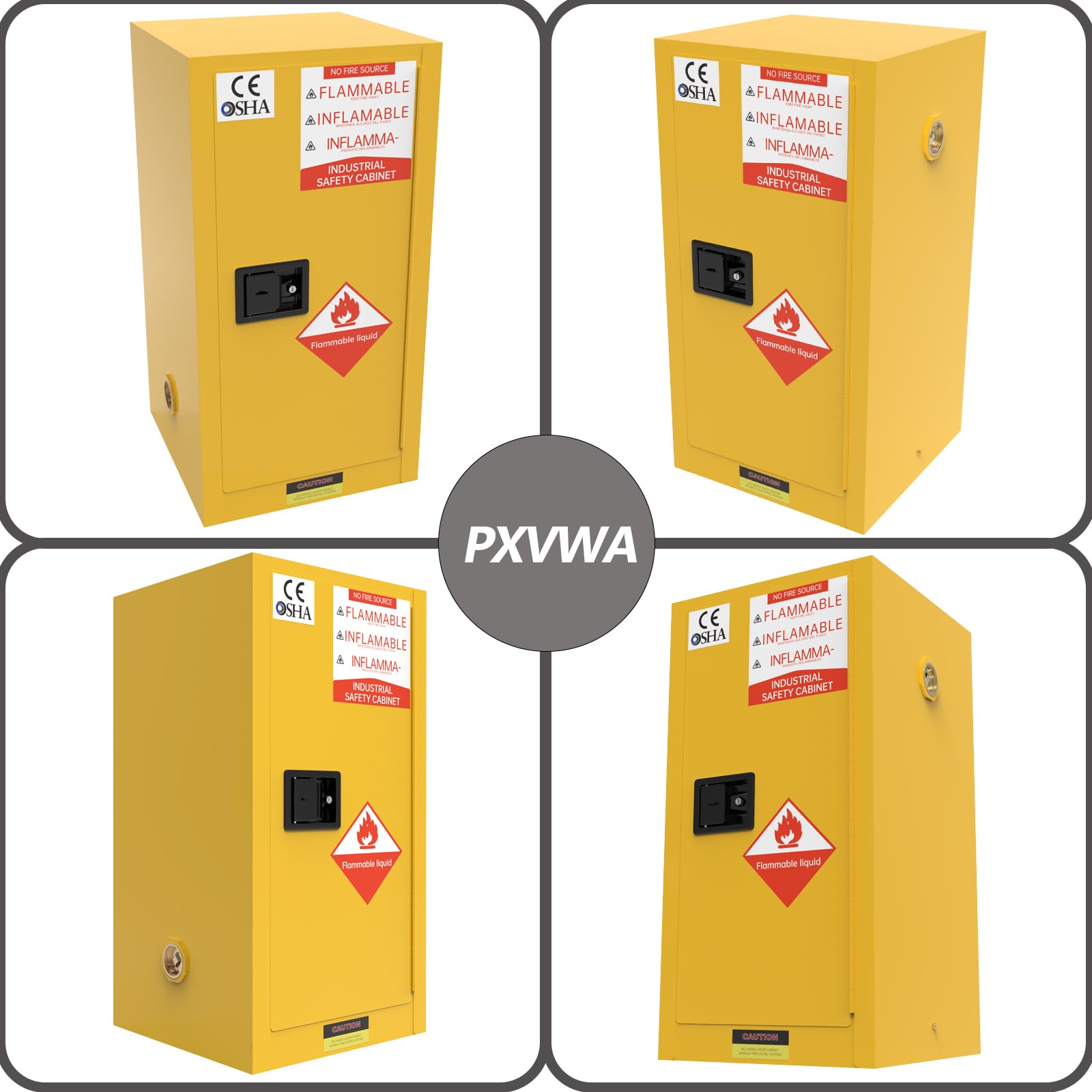 30 Gallon Flammable Storage Cabinet - Adjustable Shelf Chemical Cabinet for Flammable Liquids (23.23