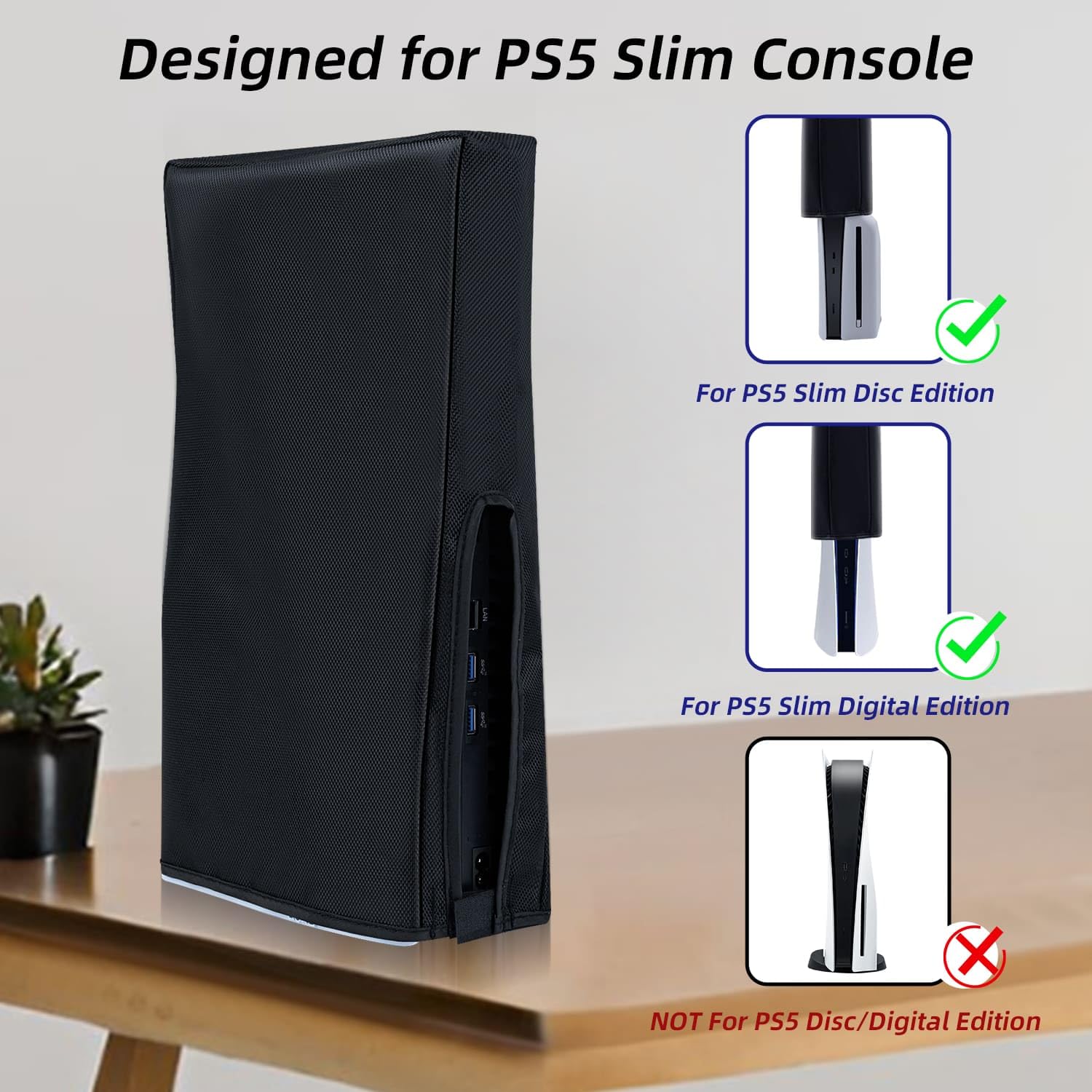 Wigearss Dustproof Protective Cover for PS5 Slim Console - Not Compatible with PS5/PS5 Pro | Perfect for Gaming Setup & Console Protection