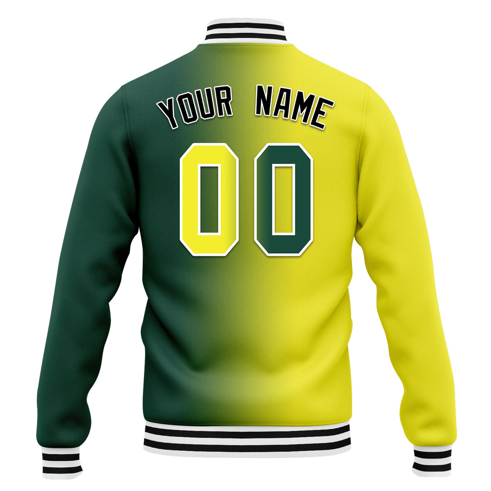 Custom Gradient Fashion Bomber Jacket - Full Snap Varsity Letterman Personalized Coat for Men & Women | Perfect for School Sports, Streetwear & Casual Outfits (Style FZ005 D028015, Size 13)