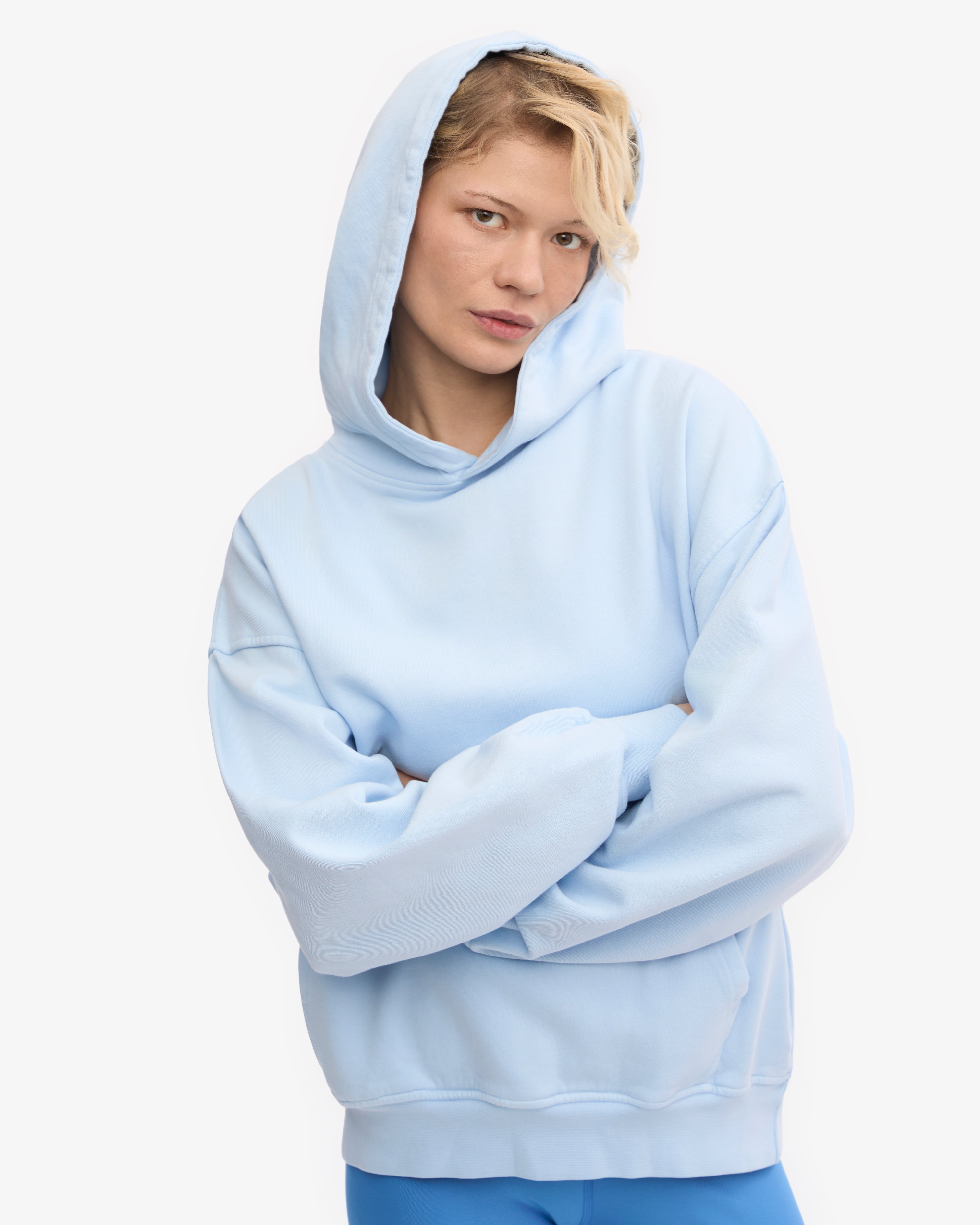 Organic Oversized Hoodie - Polar Blue | Cozy Unisex Pullover for Men & Women | Perfect for Casual Wear, Lounging & Outdoor Activities