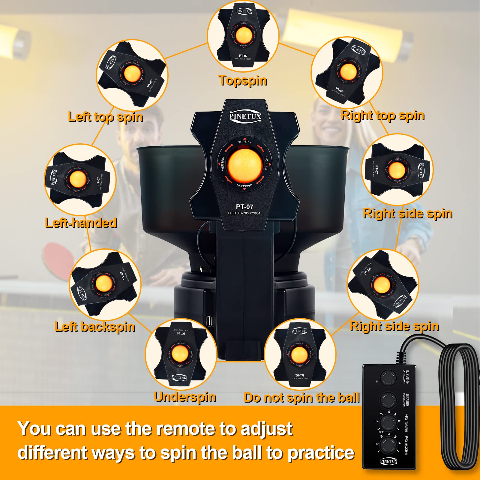 ZXMT Professional Table Tennis Training Robot - Automatic Ping Pong Ball Launcher with Adjustable Spin, Speed, Frequency & Trajectory | Perfect for Home Practice, Club Training & Coaching Sessions