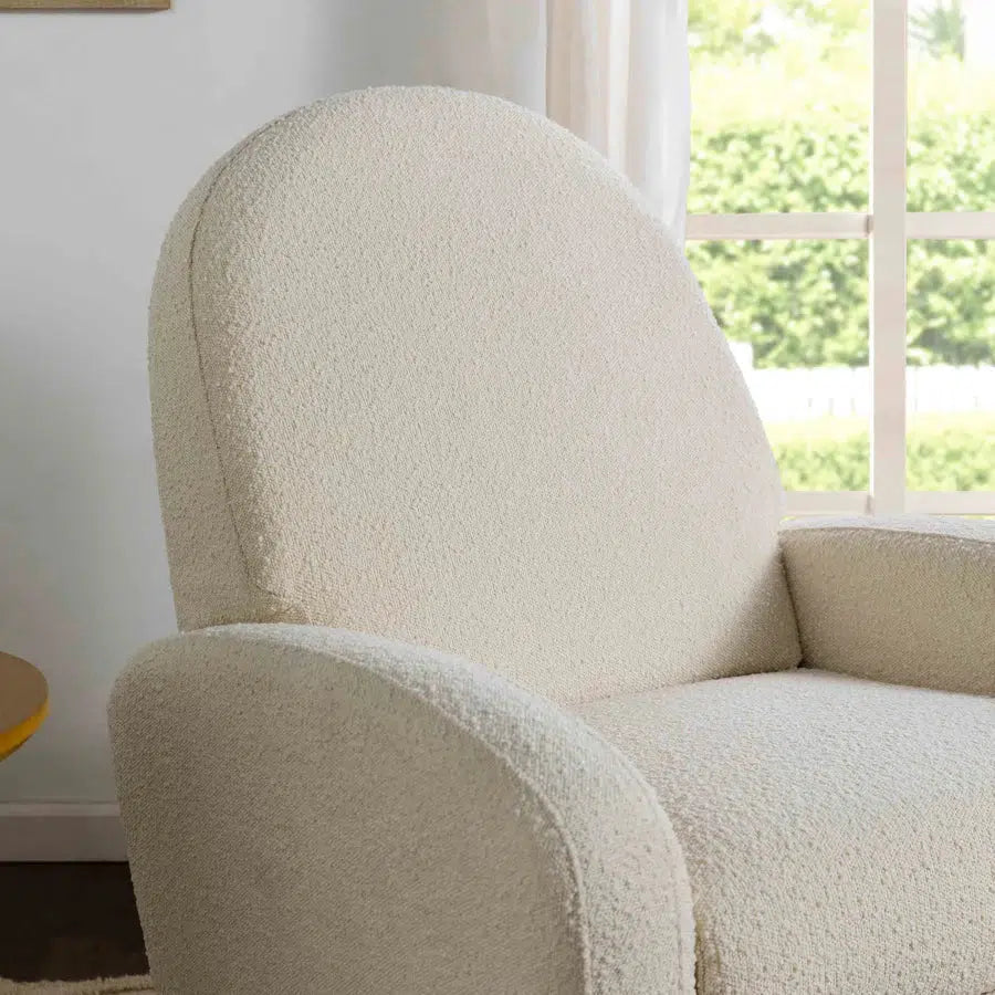 Babyletto Nami Electronic Glider & Recliner Chair - Luxe Ivory Boucle Fabric with Light Wood Base - Perfect for Nursery, Breastfeeding & Baby Comfort