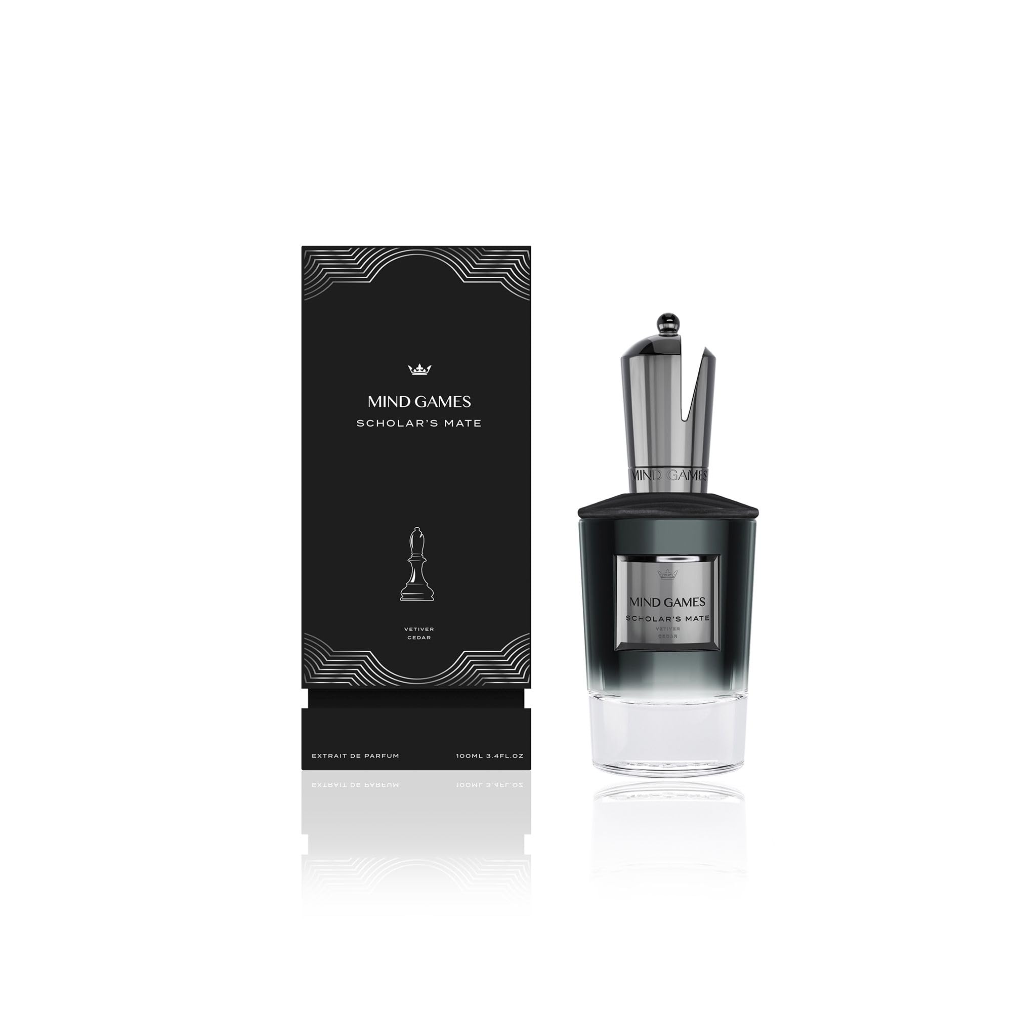Luxury Perfume for Women & Men - MIND GAMES Scholar's Mate Extrait de Parfum with Cardamom, Bergamot & Sandalwood Notes - 100ml/3.4oz Soft & Smooth Fragrance - Perfect for Date Night, Office & Special Occasions