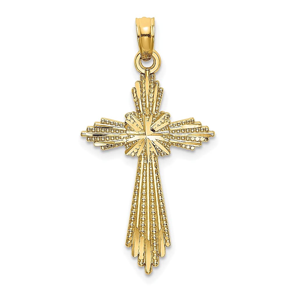 14K Yellow Gold Cross Pendant Necklace for Women - Religious Charm Jewelry, Elegant & Dainty Fine Gold Necklace, Perfect Gift for Her (Ideal for Baptism, Confirmation, Church Events & Everyday Wear)