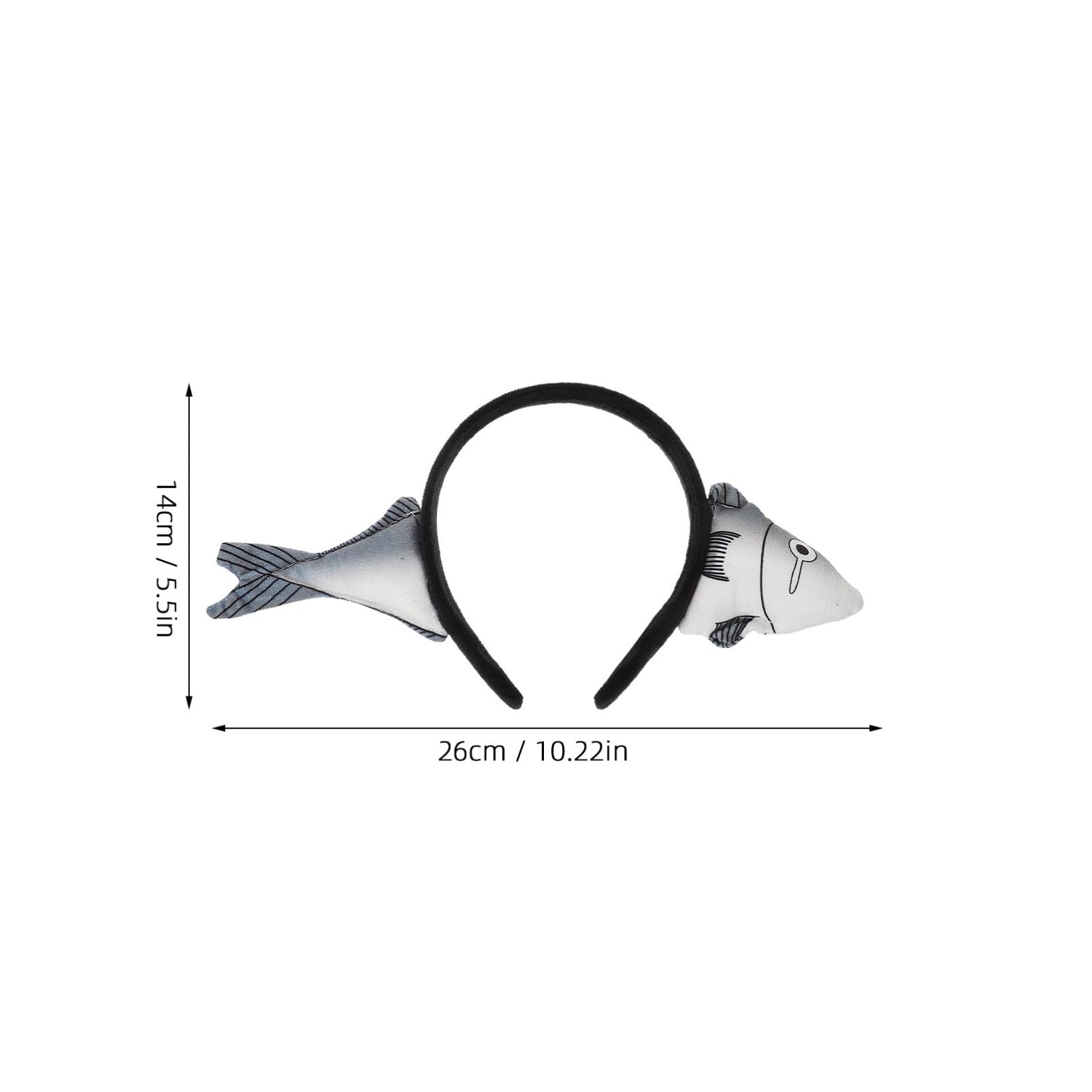 2 Pack Acrylic Plush Fish Headbands for Women & Girls - Soft Hair Hoop for Halloween Costume, Cosplay, Themed Parties & Dress Up Fun