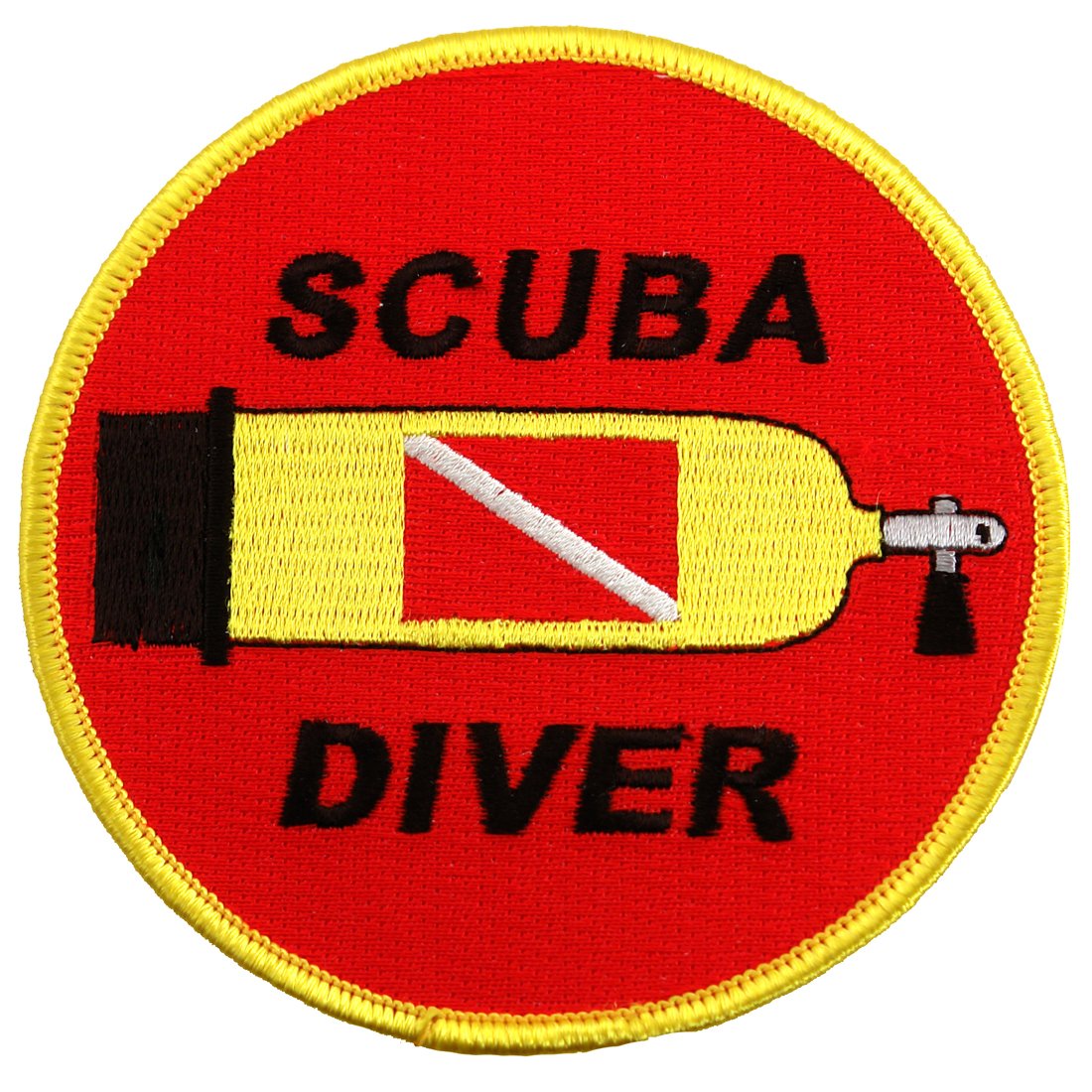 Scuba Diver Patch - Embroidered Iron On Diving Tank Flag Emblem - Perfect for Scuba Gear, Wetsuits, Backpacks & Souvenirs