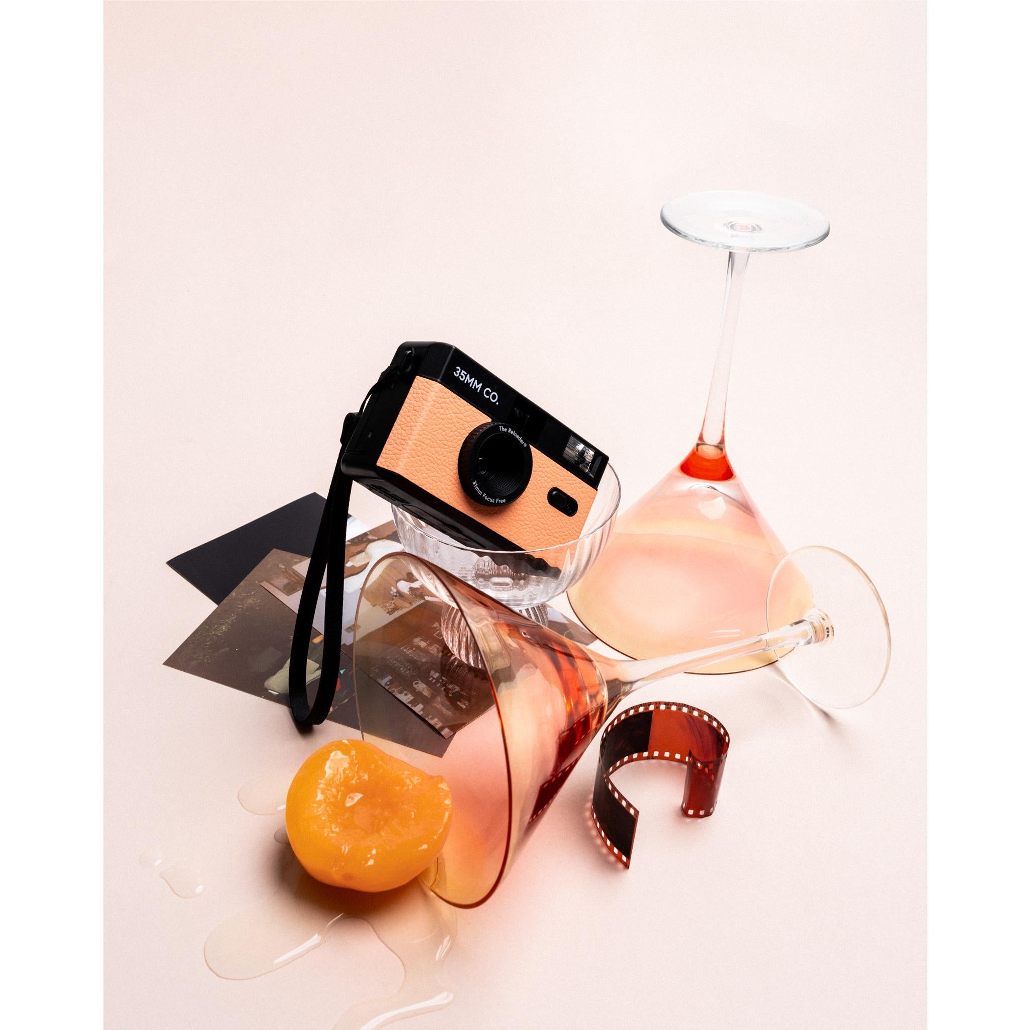 35MM CO Reloader Reusable Film Camera (Peach) - Vintage Style Camera for Travel, Parties & Creative Photography