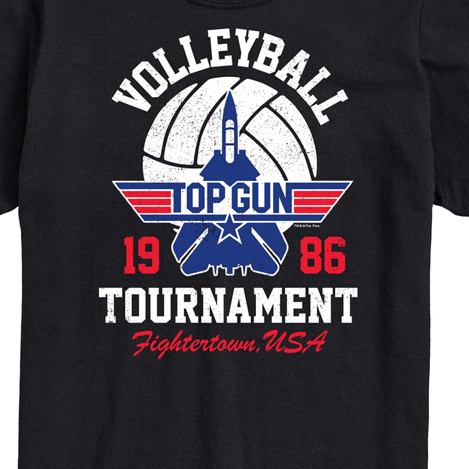 Top Gun Volleyball Tournament Men's Graphic T-Shirt - Hybrid Apparel Short Sleeve Tee for Casual Wear, Sports Events & Movie Fans