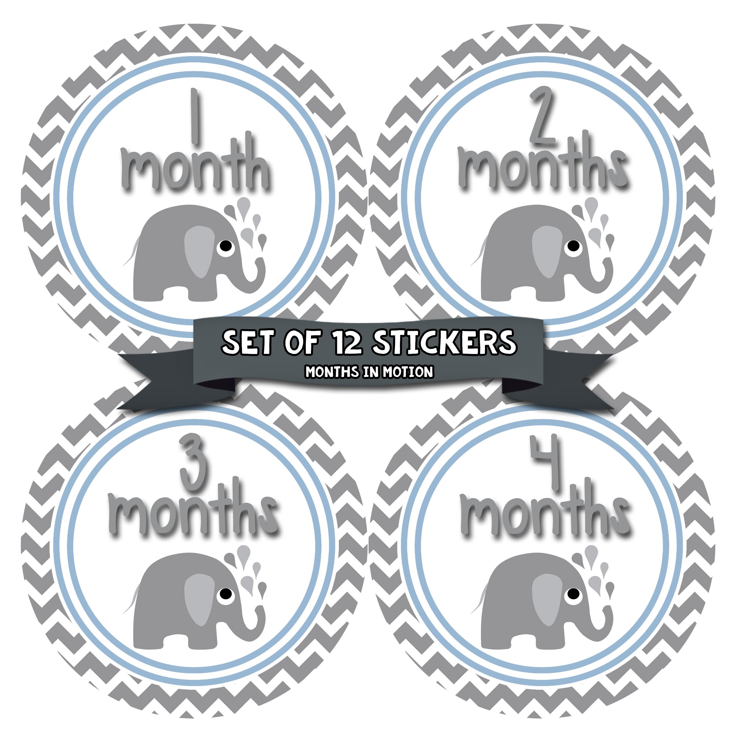 Baby Monthly Milestone Stickers for Newborn Boys - Adhesive Photo Props for First Year Memories - Perfect for Baby Photo Shoots, Scrapbooking & Nursery Decor
