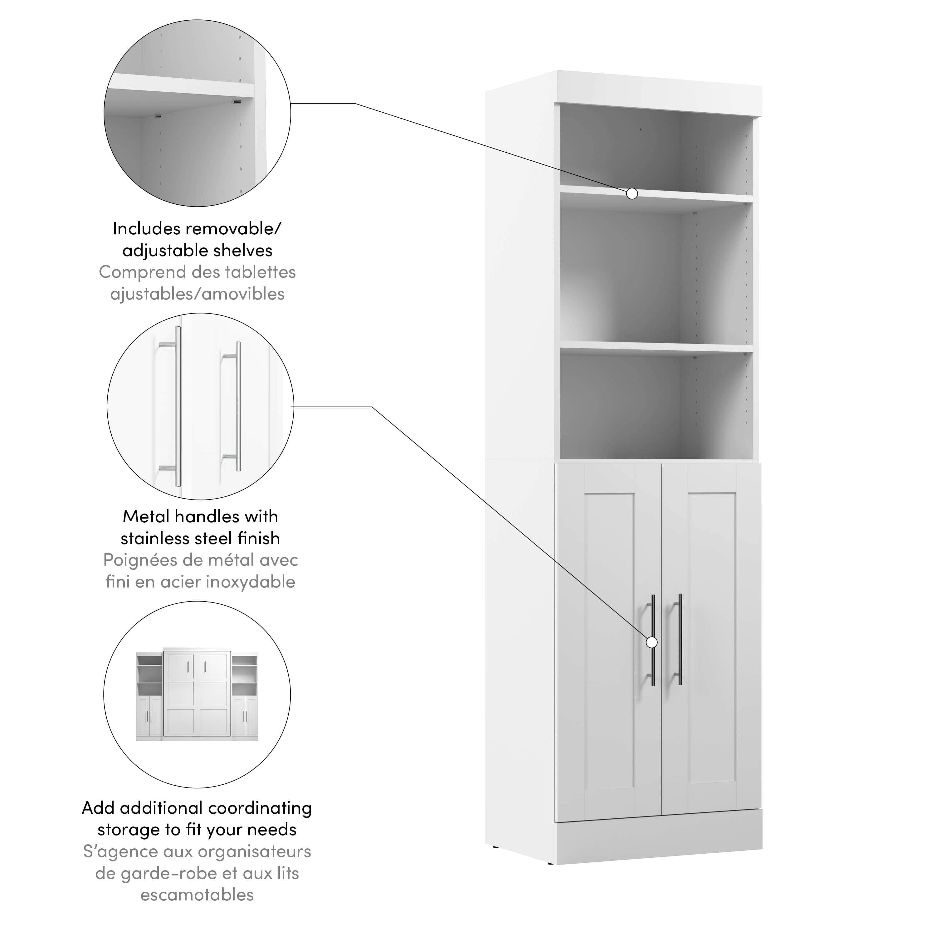 25W Closet Organizer with Doors - 6 Color Options for Bedroom, Closet & Home Storage Organization