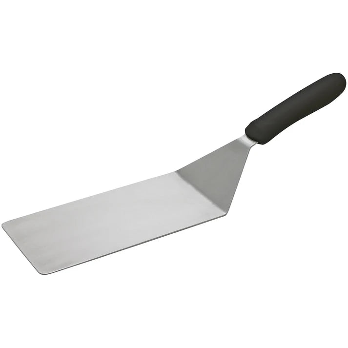 Winco 4x8 Turner with Black Handle - Professional Restaurant-Grade Stainless Steel Spatula for Flipping Burgers, Pancakes & Eggs - Perfect for Grilling, Cooking & Baking at Home or Commercial Kitchens
