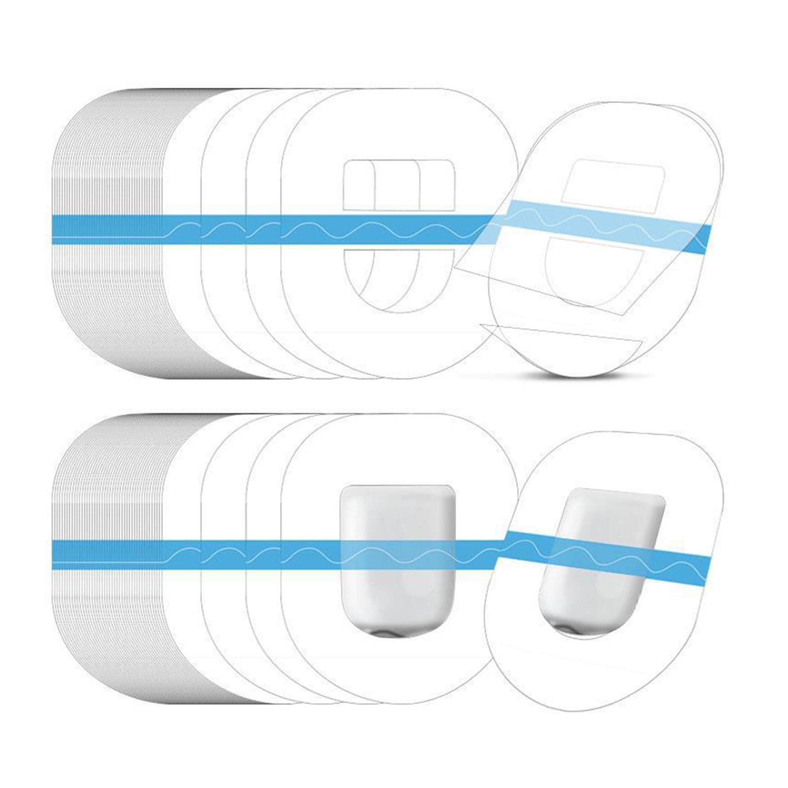 GMBYLBY 30/50Pcs Clear Waterproof Shower Patches - Transparent Adhesive Stickers for Electronics, Sensors & Sports Gear - Long Lasting Waterproof Protection for Phones, Watches & Outdoor Activities