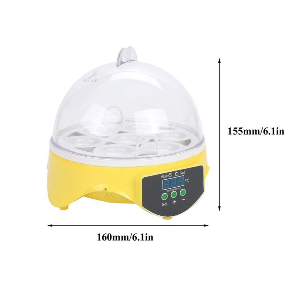 Automatic Mini Digital Egg Incubator with Temperature Control & Tray - 7 Egg Capacity for Chicken, Duck, Bird & Quail Eggs | Perfect for Home Poultry Farming, Classroom Science Projects & Backyard Hatching