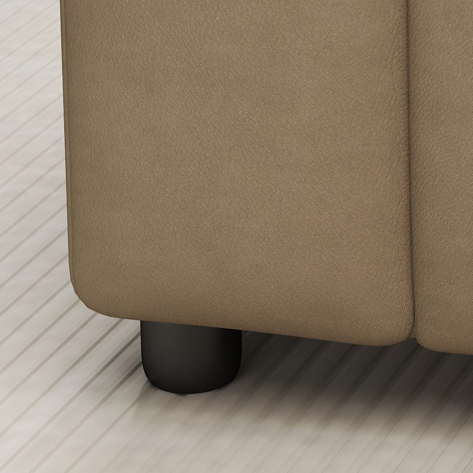 Roundhill Furniture Sakan Genuine Leather Upholstered Loveseat Sofa - Modern Two-Seater for Living Room, Lounge & Office