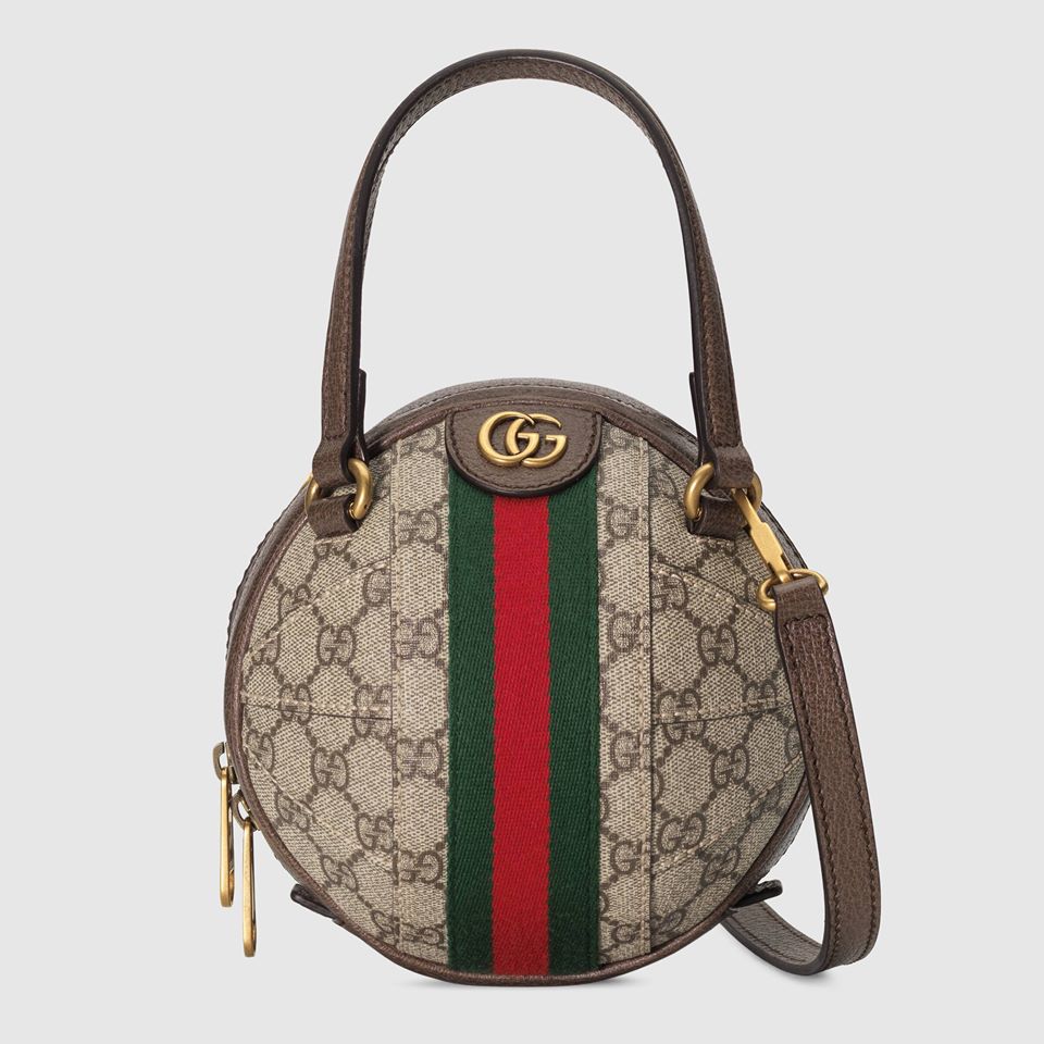 Gucci Ophidia GG Mini Basketball Shoulder Bag for Women - Luxury Leather Crossbody Purse with GG Monogram - Perfect for Casual Outings, Travel & Everyday Use