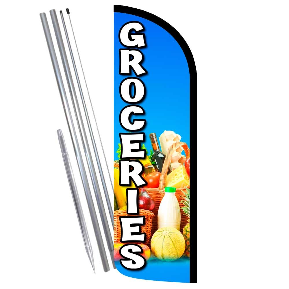 Premium Windless Feather Banner Flag Kit - Outdoor & Garden Decor