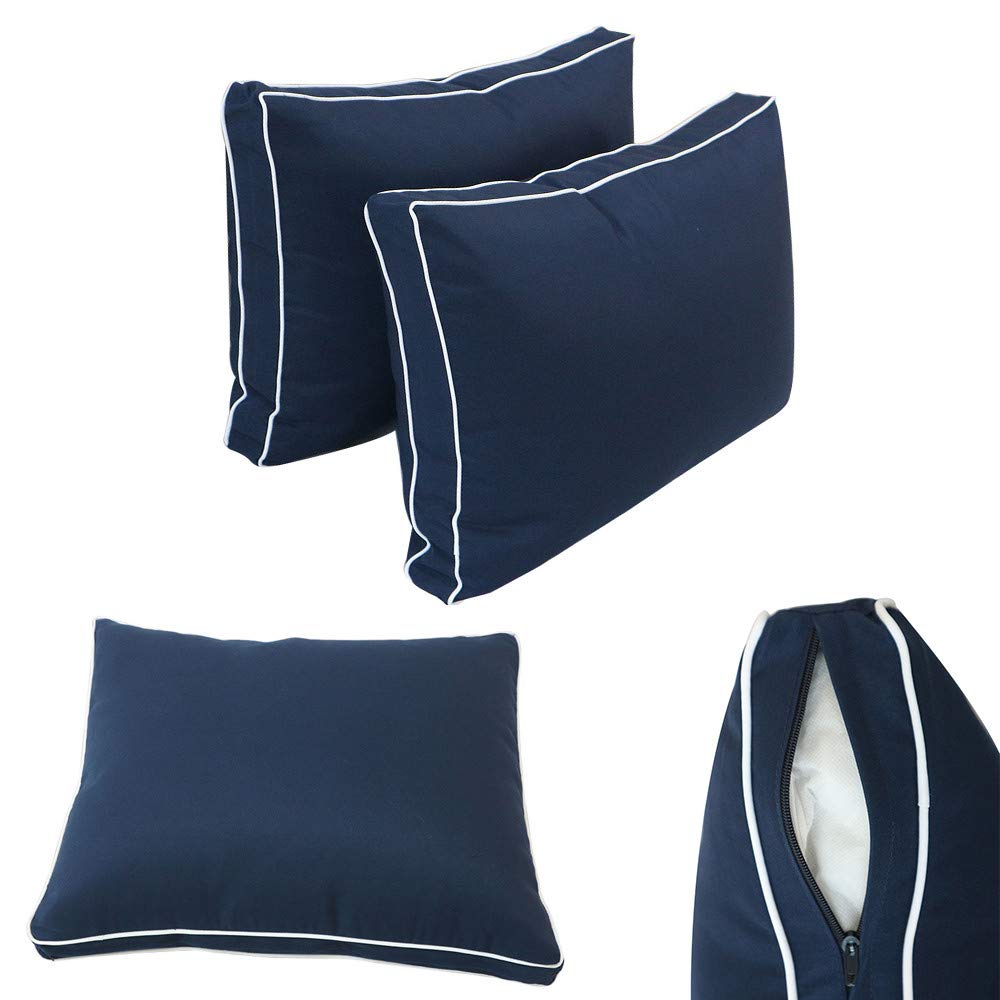 Prolinemax Style1 Full Size 5-Piece Outdoor Daybed Cushion Set with Contrast Piping - Waterproof Patio Furniture Cushions for Poolside, Garden & Backyard Relaxation