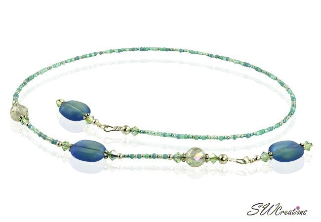 Blue Teal Green Crystal Beaded Bookmark - Elegant Handmade Book Accessory for Readers & Book Lovers - Perfect Gift for Bookworms, Bible Study, Journaling & Reading Accessories
