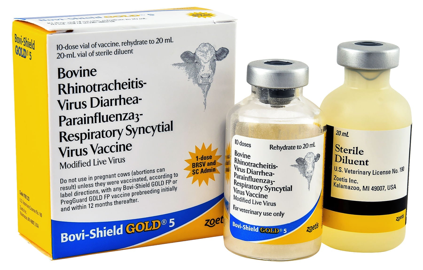 Bovi Shield Gold 5 Cattle Vaccine - Protection Against Respiratory Diseases for Beef & Dairy Cattle - Ideal for Feedlots, Ranches & Dairy Farms