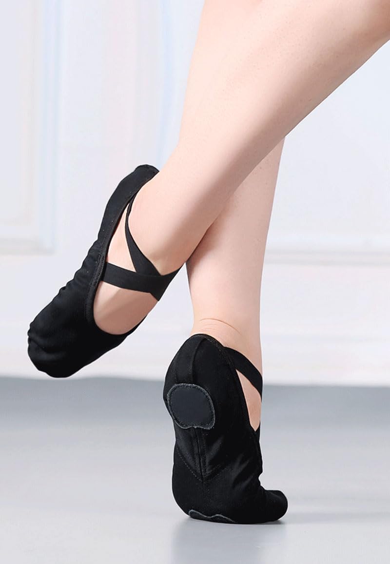 MSMAX Stretch Ballet Dance Flats for Toddler, Little Kid, Big Kid & Adult - Comfortable & Flexible Ballet Slippers for Dance Class, Practice & Performance