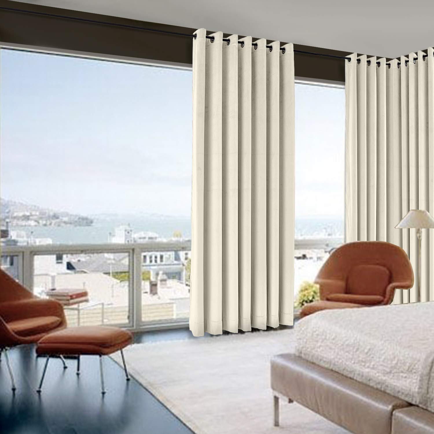 Premium Blackout Curtains - Thermal Insulated Velvet Grommet Drapes for Bedroom & Living Room, 120