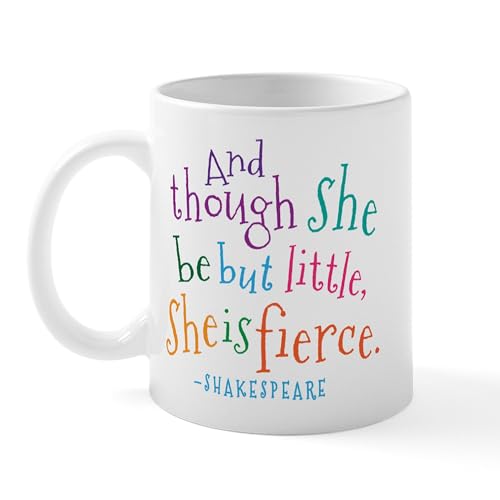 White - Shakespeare She Is Fierce Quote Mugs