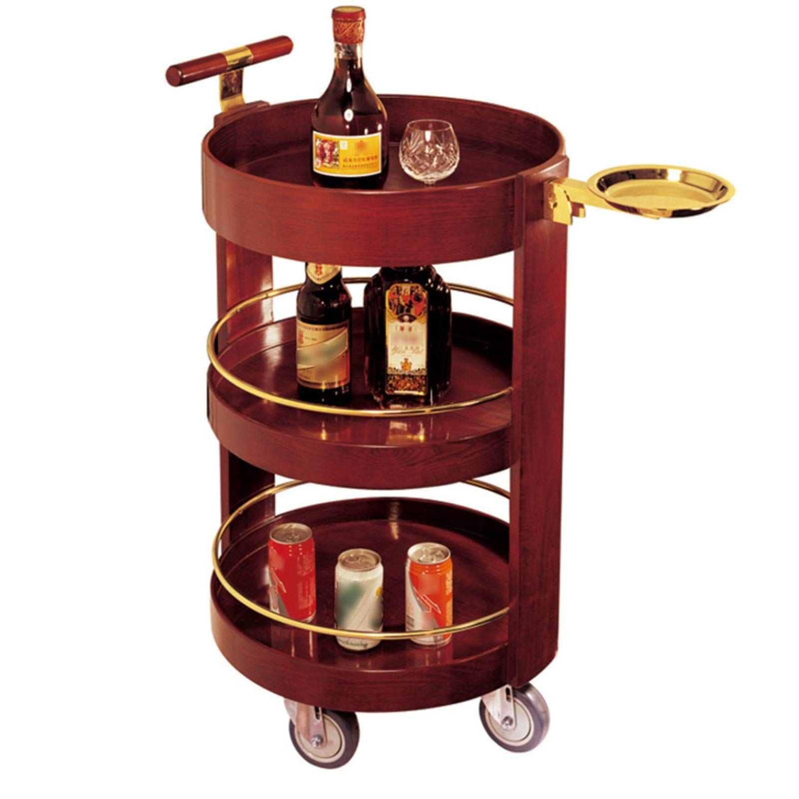 Premium Rolling Bar Cart with Wheels - Mobile Kitchen Wine Storage Cart for Home, Metal & Wood Serving Cart - Perfect for Entertaining, Dining Room, or Kitchen Organization